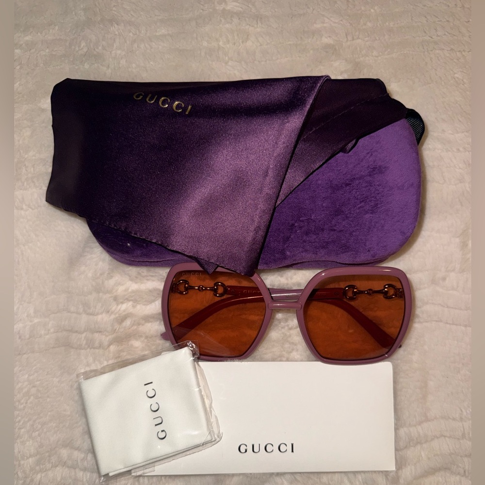 Gucci Violet Sunglasses with Orange Lenses